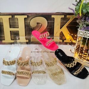 Chic Gold and Tan Women's Sandals